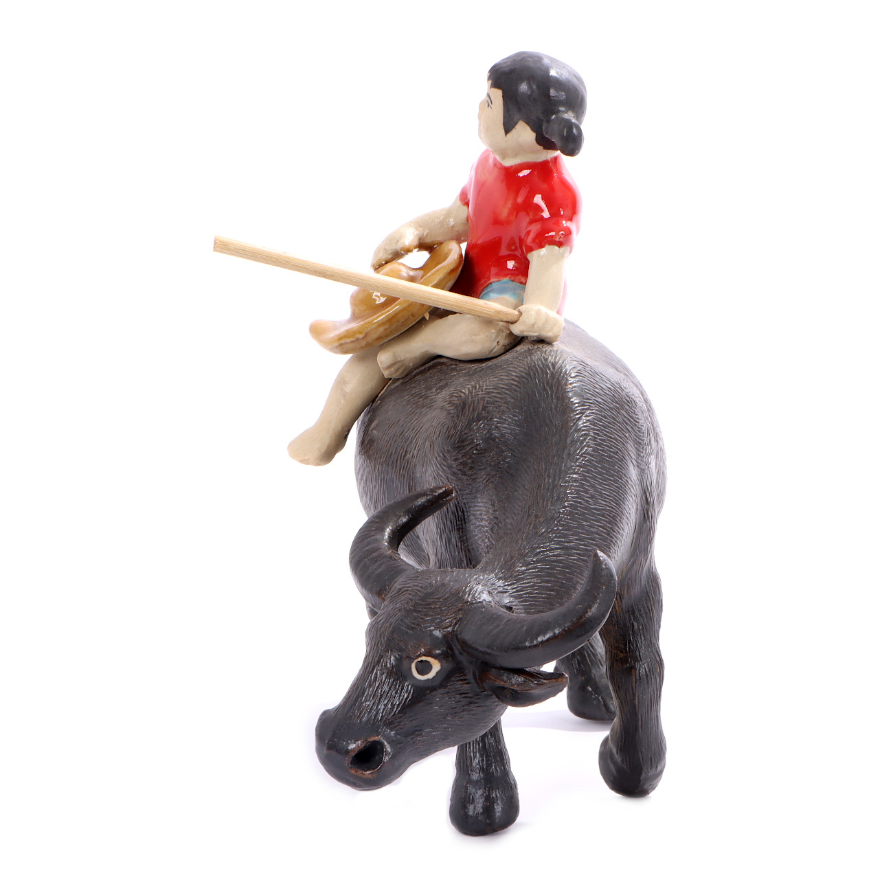 Büffel mit Mädchen